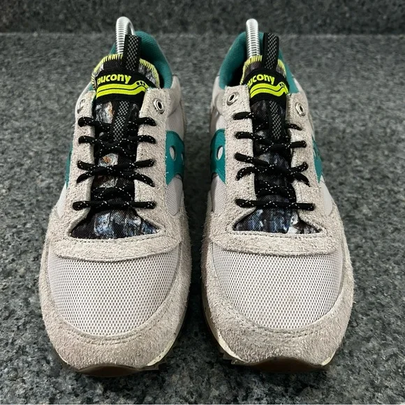 Saucony Jazz 81 Gray Green Teal Running Shoes Sneakers size 9 women’s 7 men’s - Picture 2 of 7